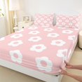 thumbnail image 3 of Homewish Vintage Flowers Twin Sheet Sets 3pcs for Kids Children Teens,Chic Floral Twin Fitted Sheet Microfiber,Pink White Breathable Flat Sheet,Super Cozy Room Decor, 3 of 7