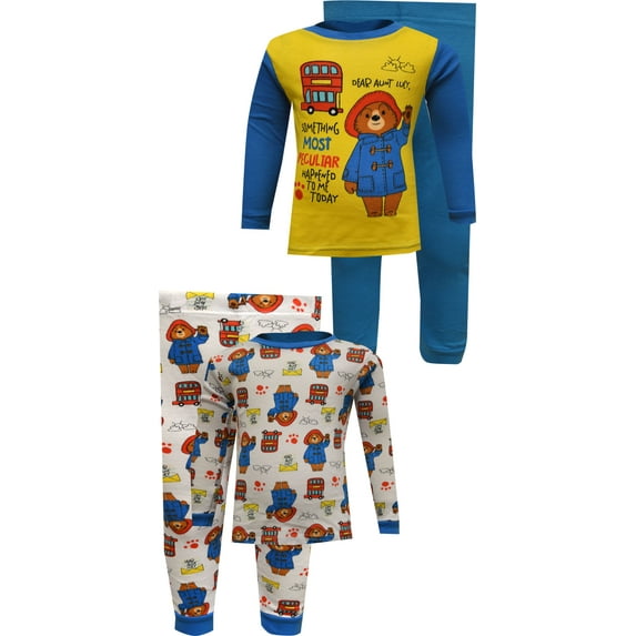 AME Boys' Paddington Bear 4 Piece Cotton Toddler Pajamas (4T)