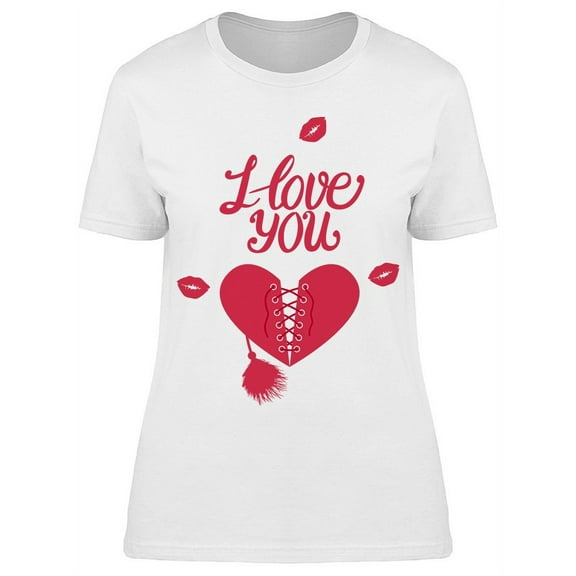 I Love You Heart With Lace Tee Women's -Image by Shutterstock