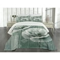 thumbnail image 2 of Ambesonne Green Quilted Bedspread Set 3 Pcs, Futuristic Poppy Flower Print, King Size, Blue Grey Dark Cadet Blue, 2 of 4