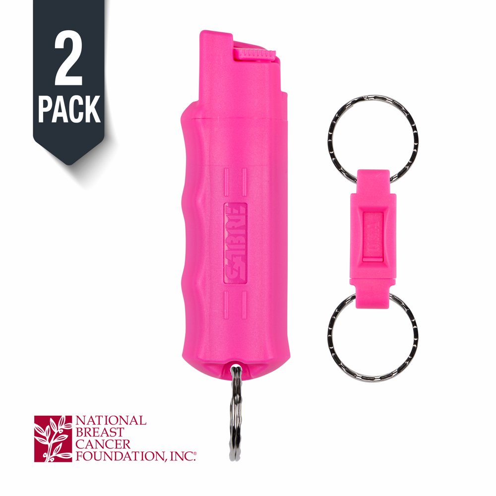 SABRE Pink Pepper Spray with Quick Release, Helps Fight Breast Cancer