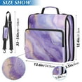 thumbnail image 3 of Zipper Binder 3 Rings Stationery Office Files Daily Organizer File Folder Storage Bag Soft Purple Marble Vortex, 3 of 8