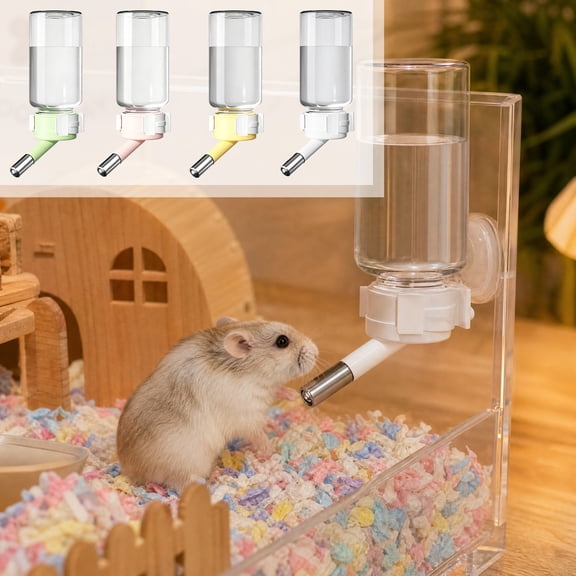 Hamster Water Bottle, No Drip Dual Ball Hanging Design, 120ml Plastic Stainless Steel for Small Pets, Assorted Colors