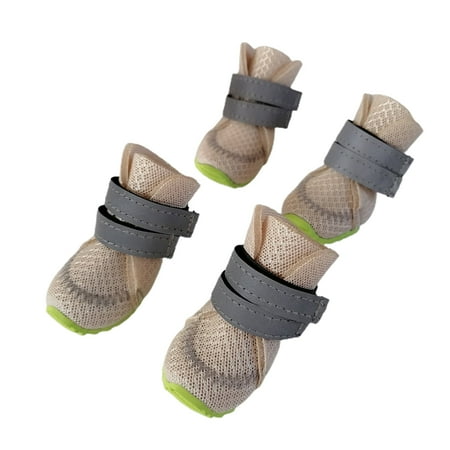 Purrfect 4Pcs Pet Shoes Solid Color Anti-slip Breathable Dog Mesh Boots for Summer