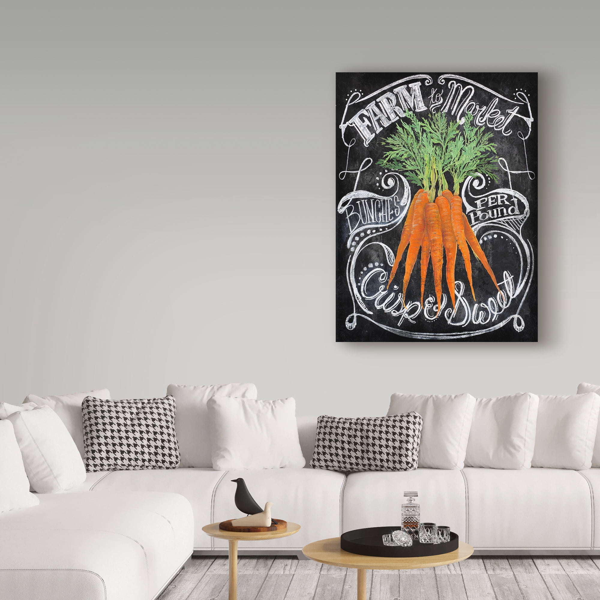 Trademark Fine Art 'Chalkboard Carrots' Canvas Art by Art Licensing Studio