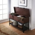 thumbnail image 3 of Furniture of America Alda Wood Lift Top Console Table in Vintage Walnut, 3 of 5