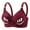 Wine, variant on Woman's Lace Flower Gathered Together Large Size Daily Bra Underwear No Rims Bras for Women Seamless Beige XXL