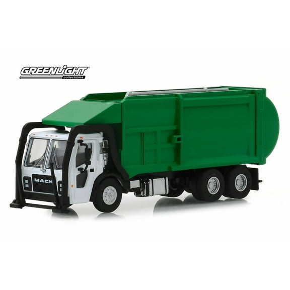 2019 Mack LR Refuse Truck, Green - Greenlight 45060/48 - 1/64 Scale Diecast Model Toy Car