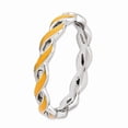thumbnail image 3 of 925 Sterling Silver Stackable Expressions Orange Enamel Ring Size: 5; for Adults and Teens; for Women and Men, 3 of 5
