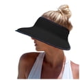 thumbnail image 3 of WEIYLL Chapeau de Soleil pour Femmes Visière Été Queue de Cheval Pliable Paille Plage Upf 50+ Patchwork Couvre-Chef, 3 of 7