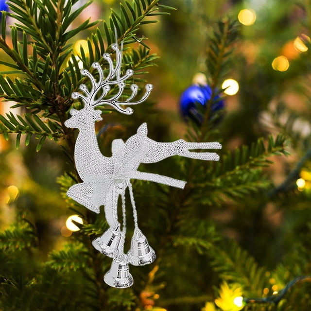 Xihbxyly Colgante Navideño de Ciervo, Diseño de Reno Saltarín Galvanizado, Campanas para Decoración Navideña, Adorno Colgante Versátil para Árbol y Estanterías, Decoración Festiva para El Hogar, Idea