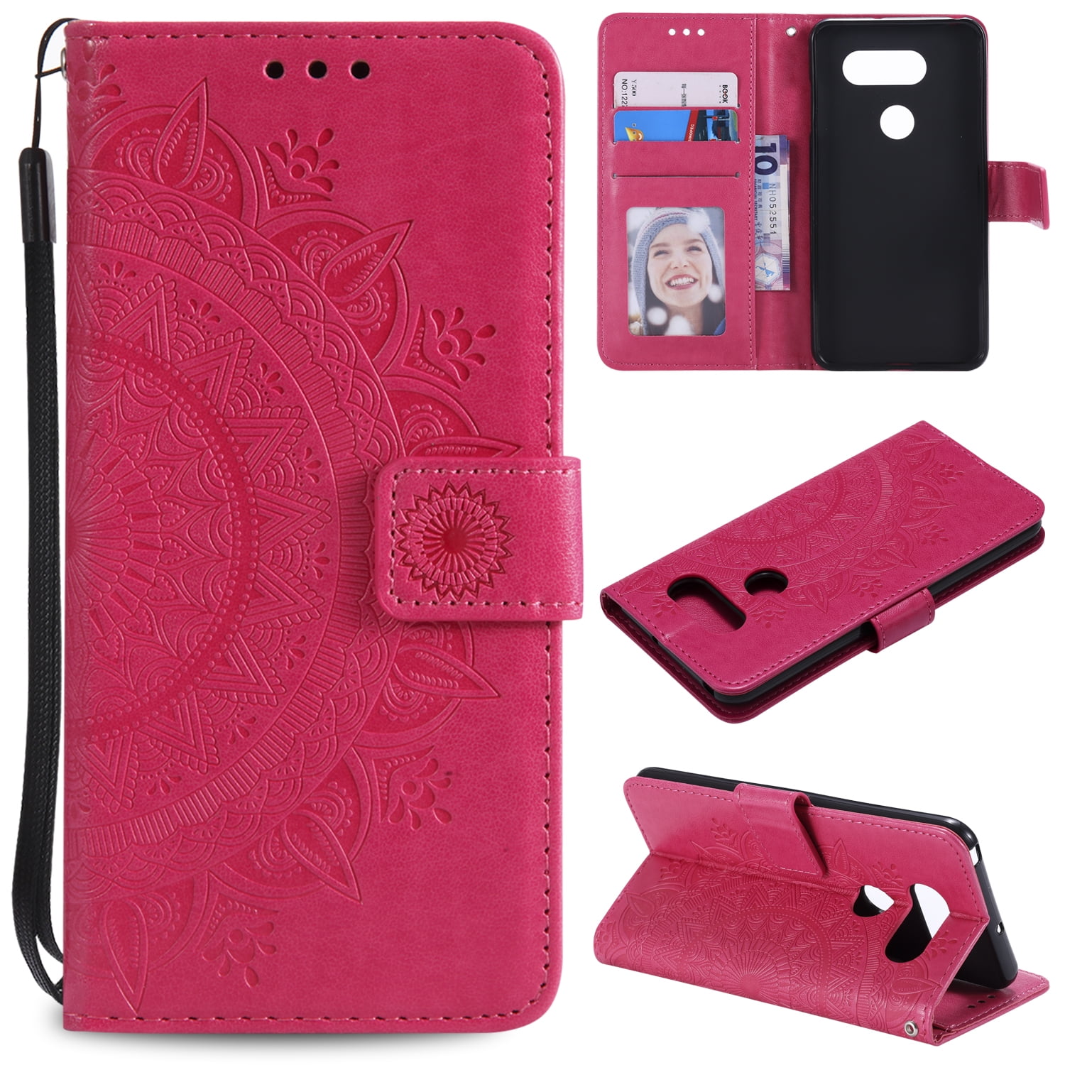 Allytech LG Q70 Case Cover, Premium PU Leather Folio Flip Kickstand