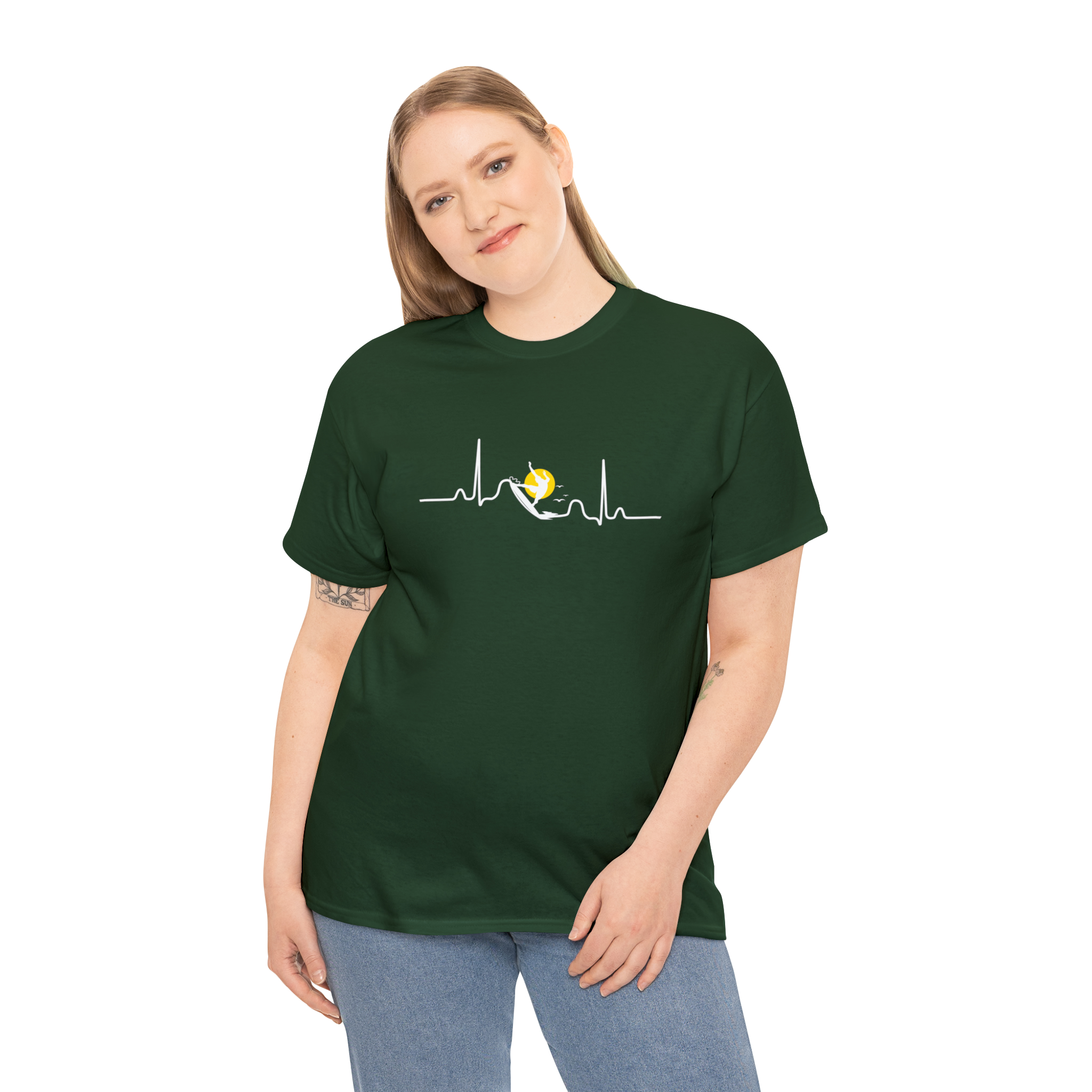 Surfing Heartbeat Shirt, Funny Surf Tee, Beach Vacation Gift Idea -ID: 1160