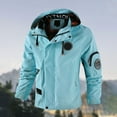 thumbnail image 2 of Tiweut Mens Jackets Mens Fall and Winter Outdoor Sporty Style Long Sleeved Hooded Coat Outerwear Regular Blouses Sky Blue,XL, 2 of 3