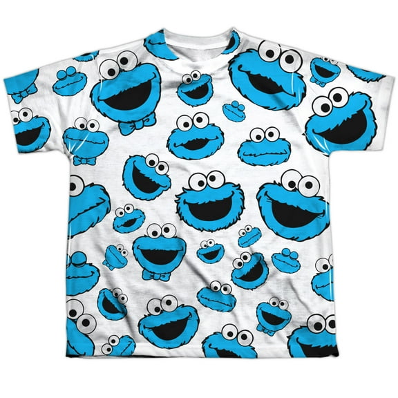 Sesame Street - Cookie Face Pattern - Youth Short Sleeve Shirt - X-Large