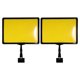thumbnail image 1 of BRIGHTFUFU 2 soportes de plástico ajustables para letreros, con clip, de doble cabezal, giratorios, reutilizables, para exhibición de mercancía, para alimentos, color amarillo., 1 of 1