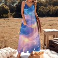 thumbnail image 2 of Purple Blue And Gold Wave Sleeveless Dress for Women Clothing Female Women's Summer Skirt, 2 of 7