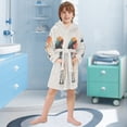 thumbnail image 5 of FORMRS Niños Bathrobe Unisex Hooded Robe Soft Plush Pajamas Sleepwear, Size 2-3T, White Astronaut, 5 of 7