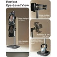 thumbnail image 3 of , Adjustable Cell Phone Stand for Desk, Phone Stand for Recording, iPhone Holder for Filming, Small Tripod for iPhone, Fits Samsung, Android Smartphones - Metallic Gray, 3 of 13