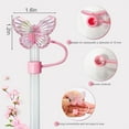 thumbnail image 3 of Anewi Silicone Straw Covers, Reusable Butterfly Straw Cap Topper for Stanley Cups and Tumblers, Heat Resistant Dust Proof Protection Cover, Purple, 3 of 8