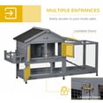 thumbnail image 4 of 65" Dark Grey Wooden Rabbit Hutch & Pet Playpen – Spacious Indoor Home for 1-3 Rabbits with Storage & Easy Cleaning Trays, 4 of 7