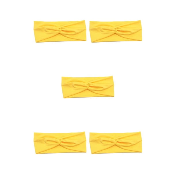 Greeniant Diadema elástica Banda para el cabello Senderismo Cabeza Banda para el sudor Entrenamiento Vacaciones en la playa Accesorios elegantes Amarillo 5piezas Greeniant CBP233500