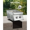 thumbnail image 5 of VEVOR Double Grilling Side Burners, 2 x 15,000BTU Liquid Propane Side Burner for Outdoor Kitchen, Convertible to Natural Gas, 304 Stainless Steel Built-in Double Grill Burners for BBQ Grill Island, 5 of 9
