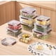thumbnail image 5 of Recipiente transparente para alimentos frescos con tapa hermética para preparar comidas y guardar sobras, ideal para refrigerador y microondas, organizador de cocina sin BPA Aestivo | Blanco, 5 of 6