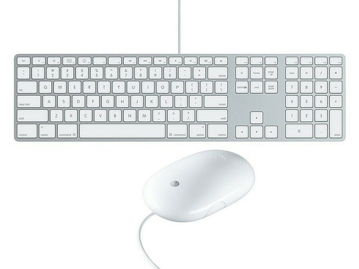 APPLE MAC Aluminum Slim Keyboard A1243 USB Wired Optical Mouse A1152 COMBO 