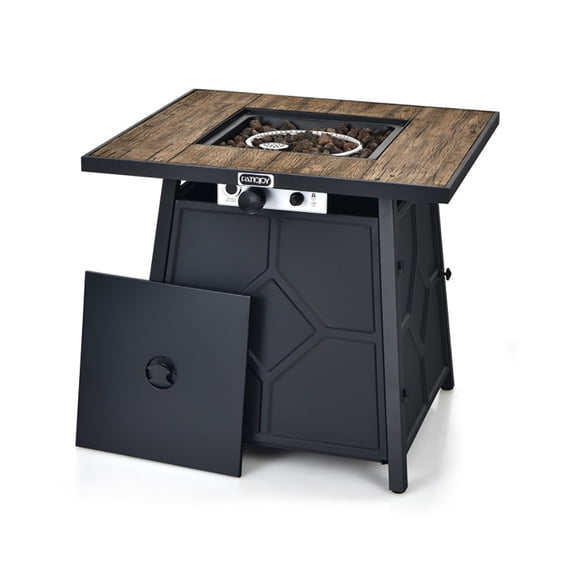 GVN 40 000 BTU 28 Inches Propane Gas Fire Pit Table With Cover, Outdoor Fire Pit for Outdoor, Outside Patio Deck and Garden