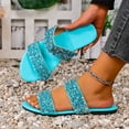 thumbnail image 2 of Bxsruta Glitter Strap Slide Sandals with Cushioned Footbed, Sparkling Casual Beach Shoes for Women's Summer Wardrobe, 2 of 8