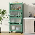 thumbnail image 4 of Costway Étagère de Cuisine à 5 Niveaux Armoire de Rangement Mobile pour Micro-Ondes Portes Relevables Vert, 4 of 10