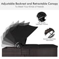 thumbnail image 4 of Spaco Patio Lounge Chair, Outdoor Adjustable Cushioned Chaise Lounge Chair with Folding Canopy, Black, 4 of 7