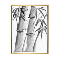 Designart 'Vintage Black and White Bamboo IV' Traditional Framed Canvas Wall Art Print