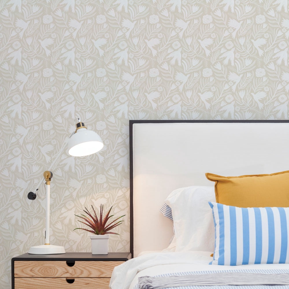 Tempaper Otomi Dove Ivory Peel and Stick Wallpaper, 20.5" x 16.5'