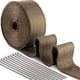 thumbnail image 1 of Cinta aislante térmica de titanio Magma Desiderio de 15 x 50 mm + 10 bridas de acero inoxidable negras para tubo colector de escape de motocicleta Cinta aislante térmica, 1 of 5