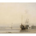 thumbnail image 2 of Richard Parkes Bonington 23x20 Gold Ornate Framed and Double Matted Museum Art Print Titled - Calais Jetty, France (ca. 1824), 2 of 4