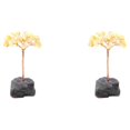 thumbnail image 4 of Moyic Decoración ecológica para el hogar Exquisita artesanía y símbolo de la suerte Piedra preciosa Árbol del dinero de la suerte espato flúor+citrino 13cm 2Conjunto, 4 of 6