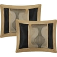 thumbnail image 3 of Nanshing Kath 7 Piece Luxury Contemporary Comforter Set, Black Gold, Queen, 3 of 7
