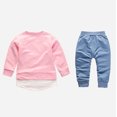 thumbnail image 4 of Hienoo Girls Outfits Cotton Crewneck Sweatshirt and Pants Two Piece Set for Kids, 4 of 8