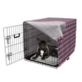 thumbnail image 5 of Geometric Dog Crate Cover, Modernistic Style Pattern with Abstract Striped Squares Diagonal, Easy to Use Pet Kennel Cover Small Dogs Puppies Kittens, 7 Sizes, Charcoal Grey White Pink, by Ambesonne, 5 of 6