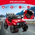 thumbnail image 3 of Luku 12V Kids Ride On Truck Car, Electric Vehicles with Remote Control, Lights, Music, 3 Speeds, Red, 3 of 8