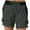 Dark Gray, variant on Plus Size Womens Khaki Shorts Cotton Cargo Wide Leg Color Block Black Lightweight Womens Shorts with Pockets