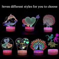thumbnail image 5 of 3D Illusion Lamp Night Light,Peacock Stand on One Foot Dynam, 5 of 5