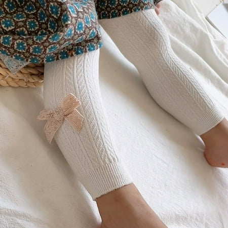 

nsendm Toddler Winter Autumn Girls Leggings Pants Warm Outwear For Babys Clothes Bow Pantyhose Kids Wide Pants Pants A 3-4 Years