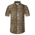 thumbnail image 1 of INSPIRE CHIC Camisa Con Estampado De Leopardo Para Hombre, Manga Corta, Con Botones, Informal, Para Verano Estampado de leopardo XXL, 1 of 6