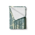 thumbnail image 2 of Deer Soft Flannel Fleece Blanket, Animal Silhouette in Foggy Forest Animals in Nature Themed Cartoon Dusk Artwork, Cozy Plush for Indoor and Outdoor Use, 60" x 80", Black White Grey, by Ambesonne, 2 of 6