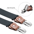 thumbnail image 2 of Buyless Fashion Leather End 2 Pack Suspenders for Men - 48" Elastic Adjustable Straps 1" - Y Shape - 5138-2-Gray, 2 of 7