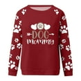 thumbnail image 3 of Cute Crew Neck Sweatshirts for Women Spring Fall Fashion Long Sleeve Graphic Print Pullover Tops Casual Workout Shirts(Wine,S), 3 of 4