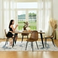 thumbnail image 4 of Homy Casa Modern Rectangular 5-Piece Dining Set for Dining Room, Faux Wood Table with 4 Upholstered Chairs, 4 of 11